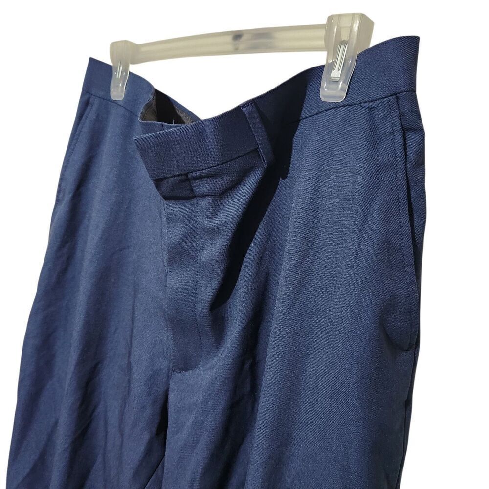Haggar Dress Pants Size 38x32 Navy Blue Color Flat Front.    New